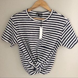 olivaceous cropped cotton twist tee